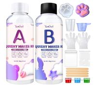 YumCraft 200 g Taba Squishy Kit Gel Liquido, Kit Per Creare Squishy in Silicone Liquido, Rapporto 1:1 ab, Dono Di Sollievo Dallo Antistress, Per Taba Squishy, Orsetto