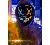 yumcute Halloween LED Maschere, Horror Maschera di spurgo a LED, Leggero Divertente Maschere, comoda Carnevale Maschera con 3 modalità di Lampeggiamento per Halloween Cosplay Feste del Costumi