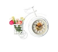 Yumech Di Biciclette D'epoca Orologio Da Tavolo Bike A Forma di Doppio Lato Orologio Desktop con Il Cestino Non Ticchettio Silenzioso Orologio Decorativo per La Casa Ufficio Cucina