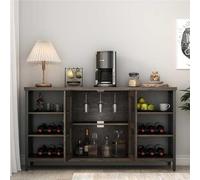 YUMEIGE Mobile Enoteca Industriale Adatto alle Famiglie Credenza Deposito Liquori Credenza con Portabottiglie e Porta Calici