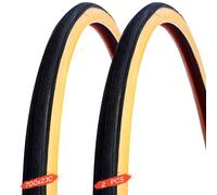 YUMEIGE Pneumatici 700 23c, Set di 2 Pneumatici antiforatura for Bici da Strada Yellow Side 700 x 23c, 700x23c 23-622, copertoncino for Ruote Anteriori e Posteriori.