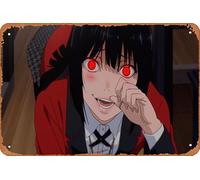 Yumeko Jabami Kakegurui Poster Decorazione artistica da parete in metallo retrò 20,3 x 30,5 cm