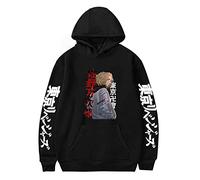 Yumenam Unisex Tokyo Revengers Felpa con Cappuccio Cartoni Animati Jiro Sano Stampa Maniche Lunghe Casual Sportivo Hooded Sweatshirt con Coulisse Manga Pullover Tops