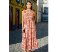 Yumi Vestito da sole midi Yumi in viscosa con volant e cinturino 42 rosso