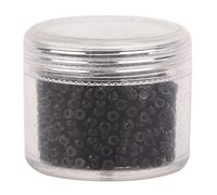 YUMILI 1000 pezzi 3 mm x 2 mm in silicone micro collegamenti anelli perline strumento di estensione dei capelli (Nero)