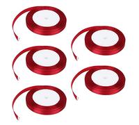 YUMILI 5 pz/set Nastro di Raso 22 m di Lunghezza 10 mm di Larghezza Decorazione Della Festa Nuziale Accessori FAI TE per il Torta Candy Box Wrapping (33# vino rosso)