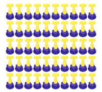 Yumili 50pcs piastrella livellamento livellatore kit kit spaziatore set di utensili con chiave per casa (Giallo blu)