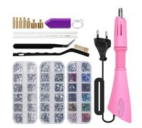 YUMILI Applicatore Hotfix per Strass - Kit di Applicazione per Strass - Set di Strumenti per Tessuti e Progetti Fai da Te (UE) (Rosa)