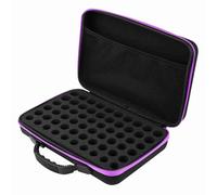 YUMILI Essential Oil Carrying Case Hard Shell Exterior Storage Organizer Premium Quality EVA Leather Material Sturdy Shock Proof Flexible Holds 60 Bottles 5ml 10ml 15ml For Travel Home (Viola)