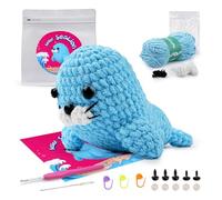 YUMILI Kit di avviamento all'uncinetto per principianti, gioco all'uncinetto per principianti, kit amigurumi di animali, set completo per principianti con tutorial video kit all'uncinetto