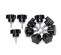 YUMILI Knob Bolt, Five Star Plum Locking Handle M6x32x20 Black 10Pcs Durable Engineering Plastic Hand Twist Screw for Furniture Machinery Equipment, Precision Fastening