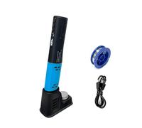YUMILI Portable Intelligent Electric Soldering Iron 200-450℃ Multifunctional USB Soldering Welding Pen with LED Illuminating Light Function for Soldering Repairing and Maintenance (Blue)