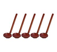 YUMILI Wooden Spoons Japanese Tortoise Shell 5Pcs Set Sturdy Handle Hand Polished Smooth Lightweight Kitchen Utensils for Cooking Serving Mixing Soup Gifts Restaurant Home Use Beech (Old paint color