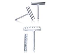 Yumilok - 2 paia di orecchini in argento Sterling 925 con zirconi