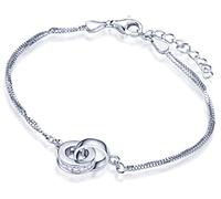 Yumilok 925 donne in argento Sterling anelli interconnessi doppio filo bracciali Link braccialetto a catena con prolunga