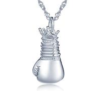Yumilok Ciondolo in argento Sterling 925 a forma di guanto da boxe, pendente per collana, da donna/ragazza, per appassionate di boxe