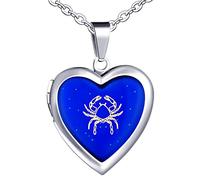 Yumilok Collana da donna Collana da ragazza Ciondolo in acciaio inossidabile Ciondolo a cuore per il cancro Collana a temperatura variabile Collana unisex
