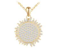 Yumilok Collana da donna in argento 925 ciondolo sole sole you are my sunshine medaglione apribile per immagini