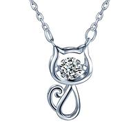Yumilok Collana da donna in argento Sterling 925 con zirconi e ciondolo regolabile per donne e ragazze