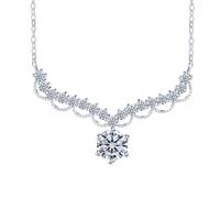 Yumilok Collana da donna Mossanite in argento Sterling 925 con ciondolo a forma di V per ottenere zirconi e gioielli da sposa per donne anniversario di matrimonio
