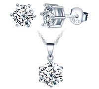 Yumilok-Collane da donna Orecchini a perno in argento Sterling con set di zirconi esagonali pendenti Orecchini a perno a forma di fiocco di neve, moda e lusso