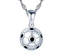 Yumilok Collane da donna S925 argento sterling ciondolo rotondo a forma di pallone da calcio Regalo speciale per una persona cara Regalo per tutte le occasioni