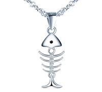 Yumilok Collane da donna S925 ciondolo a lisca di pesce in argento sterling Regalo speciale per una persona cara Regalo per tutte le occasioni
