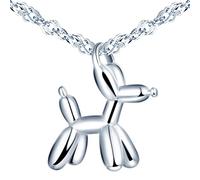 Yumilok Collane da donna S925 in argento sterling cane astratto ciondolo speciale e stravagante per una persona cara adatto a tutte le occasioni