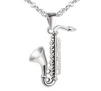 Yumilok Collane da donna S925 in argento sterling ciondolo a forma di strumento musicale sassofono Ciondolo speciale per una persona cara Regalo per tutte le occasioni