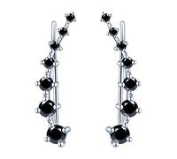 Yumilok Gioielli per cartilagine da donna Clip per orecchio Orecchino Orecchini a perno Clip per orecchio Argento Sterling 925 con cristallo ear cuff per donne e ragazze, 3.0x0.6 cm, Argento sterling
