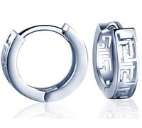 Yumilok Jewelry - Orecchini a cerchio in argento Sterling 925 con labirinto e cerchi ipoallergenici, per donna/ragazza