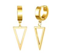 Yumilok Orecchini a cerchio da uomo hip hop, a triangolo, in acciaio inox, Edelstahl
