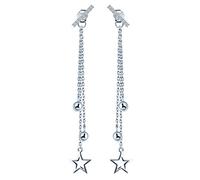 Yumilok, orecchini pendenti con perline e stelle in argento Sterling 925, con chiusura a perno, ipoallergenici