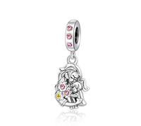 YUMINN Abbraccio tra mamma e figlia Charm for 925 Sterling Silver for Bracciali e collane da donna Ciondolo pendente per Natale San Valentino Festa della mamma Regali di gioielli per ragazze