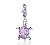 YUMINN Tartaruga viola Charm for 925 Sterling Silver for Bracciali e collane da donna Ciondolo pendente per Natale San Valentino Festa della mamma Regali di gioielli per ragazze
