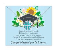Yumioxa Collana Regalo Per Laureati, Figlie e Ragazze Collana Gioiello Con Biglietto di Auguri Congratulazioni Per il Tuo Regalo di Laurea