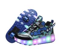 Yummsion 2 Ruote Skateboard Sneakers,Scarpe Rotelle con Outdoor Unisex,Scarpe con Automatiche Rotelle Retrattile,Design del Rullo,Adatto per Pattinaggio E Camminata