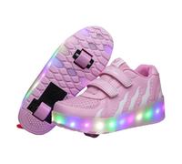 Yummsion 2 Ruote Skateboard Sneakers,Scarpe Rotelle con Outdoor Unisex,Scarpe con Automatiche Rotelle Retrattile,Design del Rullo,Adatto per Pattinaggio E Camminata