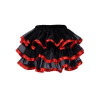 Yummy Bee Gonna Tutu Multistrato Frilly Taglia Grossa 34-52 Vestito Operato Burlesque di Festa Donna Tulle Corta Nera (Donna: 50-52, Rosso)