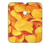 Yummy Crisps, grembiule giallo per taglio di capelli con chiusura a scatto regolabile, grembiuli essenziali per capa para barbaro, 165 x 139,7 cm
