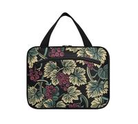 Yummy Grapes Pattern Viola Marrone appeso kit da viaggio per gli uomini con gancio, designer moda per le donne must haves estuche para brochas maquillaje L, Delizioso modello di uva viola marrone