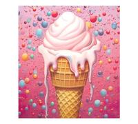 Yummy Ice Cream Copertura magnetica impermeabile Magnettico Sticker Frigorifero Magnete Decor Home Cabinet Decalcomanie Elettrodomestici Adesivi per Home Decor Cucina Decorazione 58,4 x 66 cm