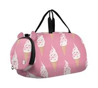 Yummy Ice Cream Peach - Borsone da palestra per ragazzi e ragazze, con scomparto per scarpe, multifunzione, per il fine settimana