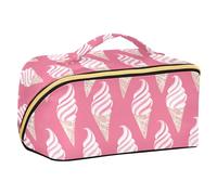 Yummy Ice Cream Peach Cosmetic Bag con divisori Grande Capacità Viaggio Cosmetic Bag con Scomparti & Maniglia