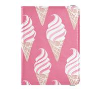 Yummy Ice Cream Peach Leather family passaporto titolare per viaggi Documenti di viaggio Organizer Protector Passaporto Portafoglio per gli uomini Leggero, Delizioso Gelato alla pesca, 1 size