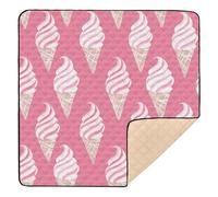 Yummy Ice Cream Peach - Tappetino morbido e spesso per bambini, per palestra e attività al pavimento, traspirante, pieghevole, imbottito, per neonati, 127 x 127 cm