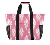 Yummy Ice Cream Peach Utility Bag Per Tronco Pieghevole Con Scomparti Canvas Beach Tote Bag, Delizioso Gelato alla pesca, 1 size, Moda