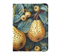 Yummy Pears Pattern Giallo Autunno Porta passaporto in pelle per viaggio per viaggio Custodia Vaccino Protettiva Custodia per passaporto per uomo Leggero