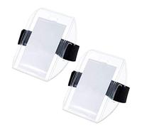 Yumoo Fascia da braccio ad alta visibilità, con porta badge e tesserino di identità, con fascia elastica regolabile, per lavoro o skipass, confezione da 2 pezzi