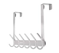 YUMORE - Appendiabiti da porta, in acciaio inox SUS304, resistenti, per cappotti, accappatoi, cappelli, vestiti, asciugamani, da appendere, facile da installare, salvaspazio, finitura spazzolata